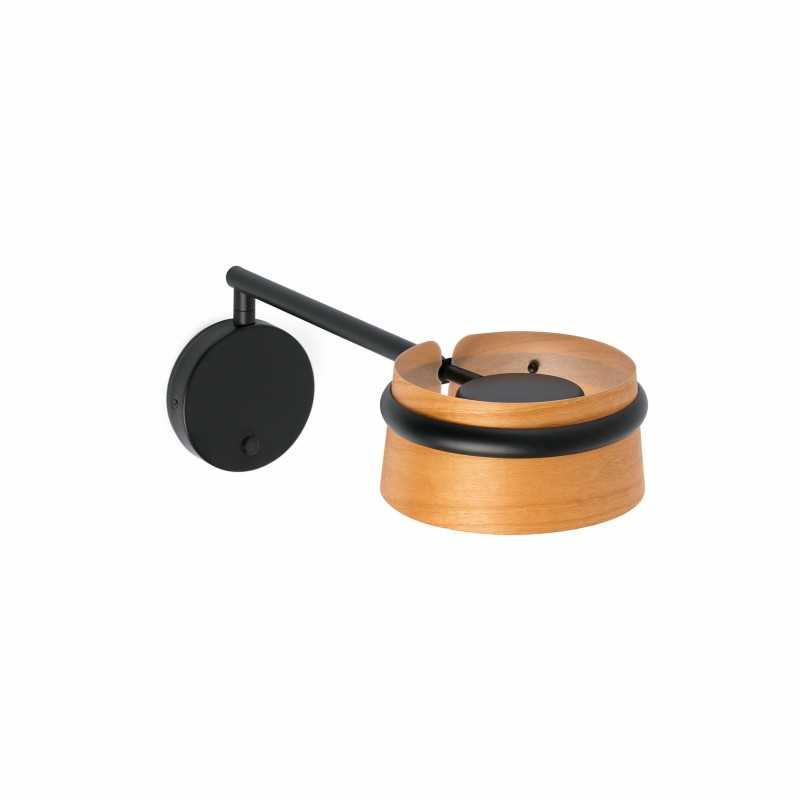 Lampe murale en acier LED intégré noir mat LARVOR