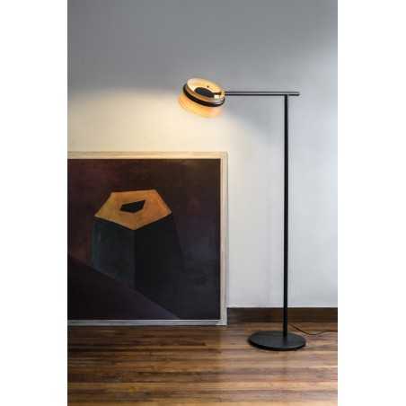 Lampe de sol en acier LED intégré noir mat LAGEON