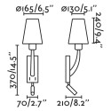 Lampe murale en acier E27 oro antiguo BUCHET