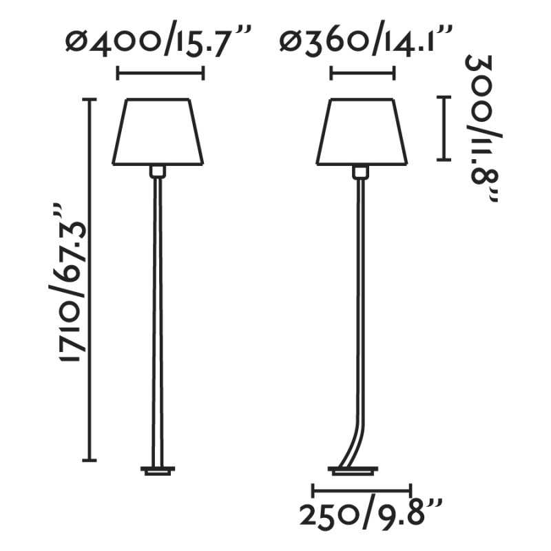 Lampe de sol en acier E27 oro antiguo FAUBEC