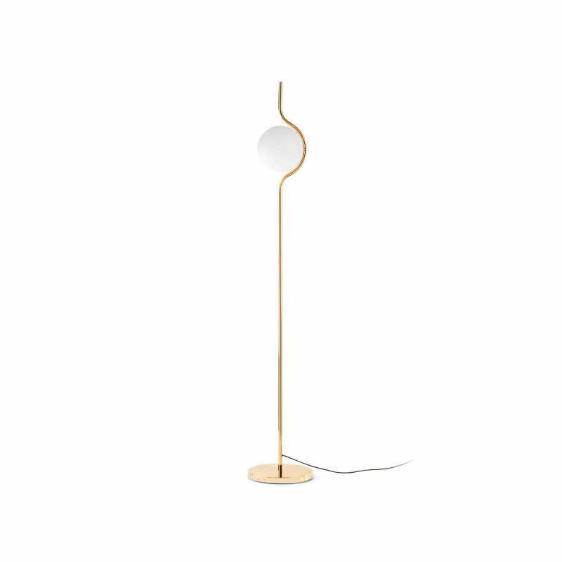 Lampe de sol en acier LED intégré doré brillant WALBACH