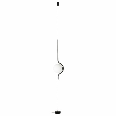 Lampe de sol en acier LED intégré noir mat LHOMOND
