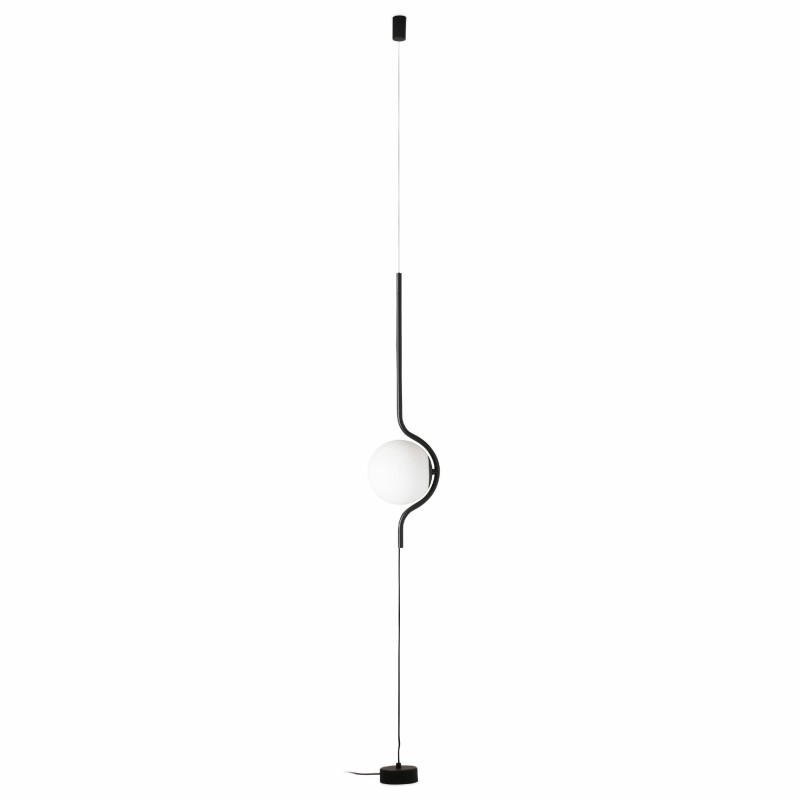 Lampe de sol en acier LED intégré noir mat LHOMOND
