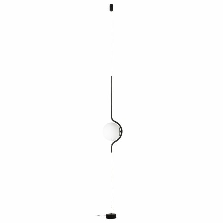 Lampe de sol en acier LED intégré noir mat LHOMOND