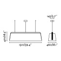 Lampe de plafond en acier E27 couleur bois CRANÇOT