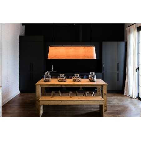 Lampe de plafond en acier E27 couleur bois CRANÇOT