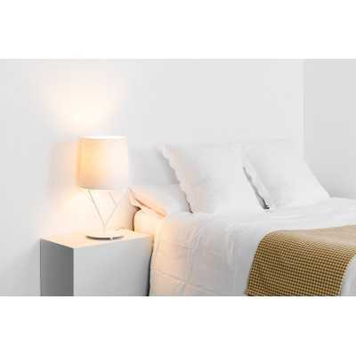 Lampe de table en acier E27 blanc mat TAVACO