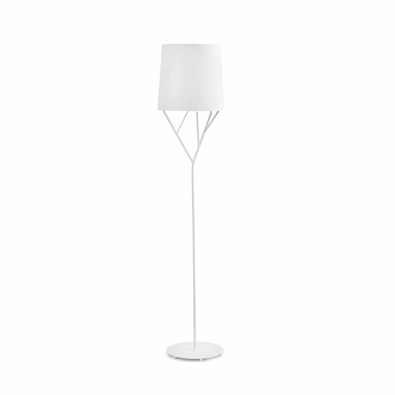 Lampe de sol en acier E27 blanc mat MONTANE