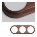 Triple cadre en bois foncé modulaire rond