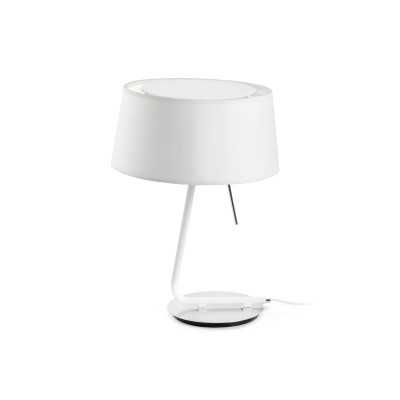 Lampe de table en acier E27 blanc mat DROSSAC