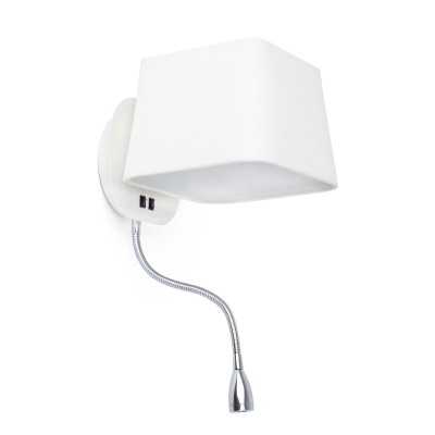 Lampe murale en acier E27 blanc mat DONNEAU