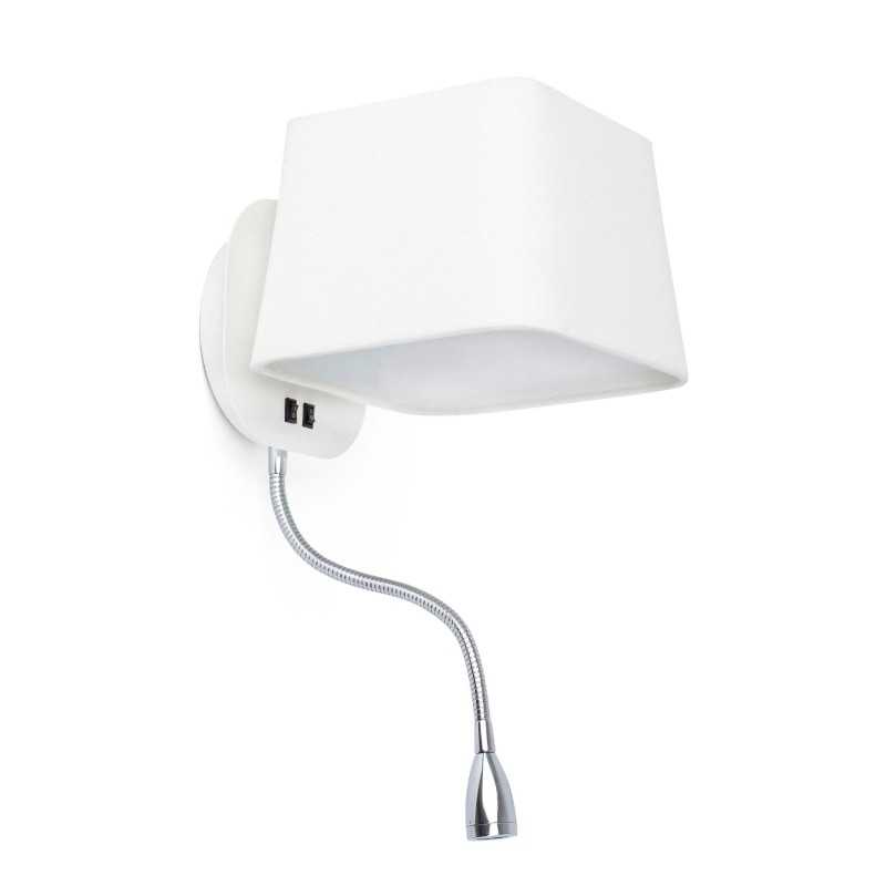 Lampe murale en acier E27 blanc mat DONNEAU