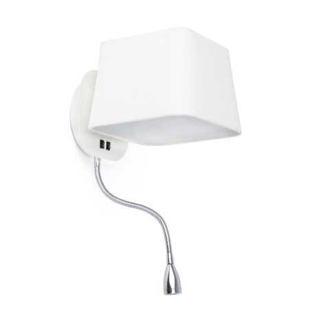 Lampe murale en acier E27 blanc mat DONNEAU