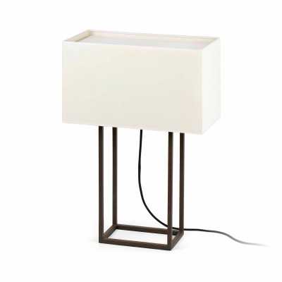 Lampe de table en acero E27 marrón JUIGNAC
