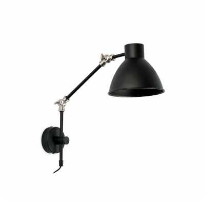 Lampe murale en acier E14 noir mat TORSIAC