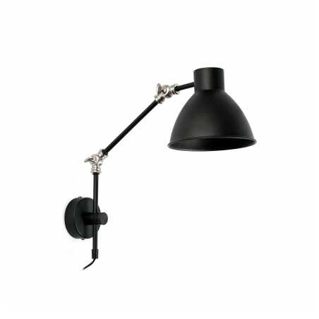 Lampe murale en acier E14 noir mat TORSIAC