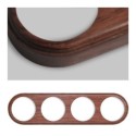 Cadre circulaire modulaire en bois sombre à quatre volets