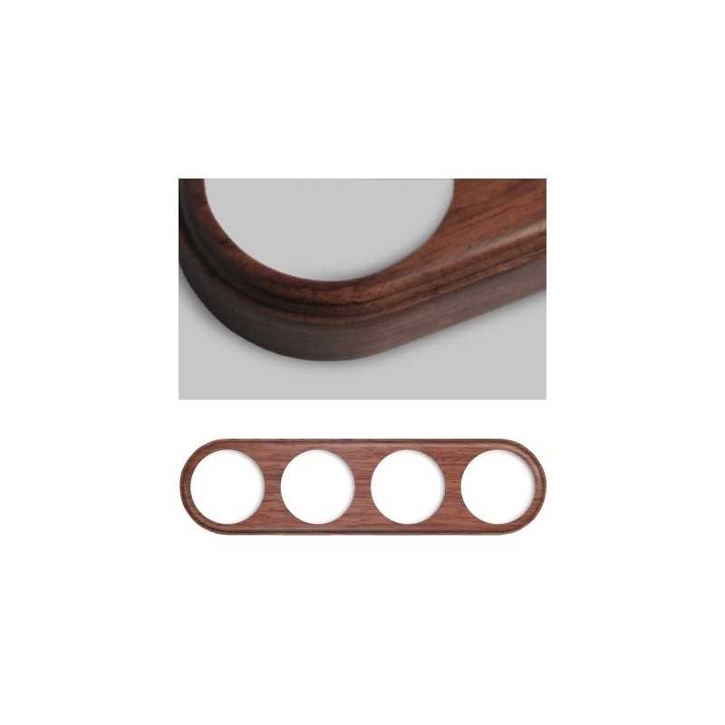 Cadre circulaire modulaire en bois sombre à quatre volets