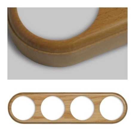 Cadre en bois clair rond modulaire à quatre compartiments