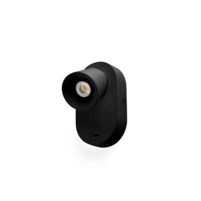 Lampe murale en aluminium GU10 noir mat PLAGNY