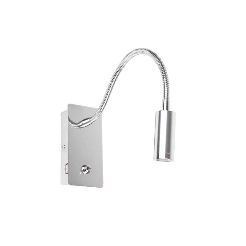 Lampe murale en aluminium LED intégré chromé brillant FOURTOU
