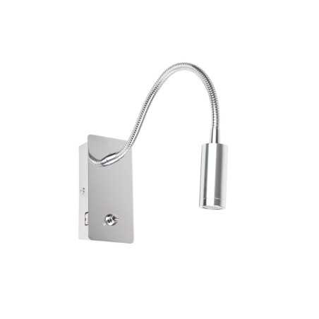 Lampe murale en aluminium LED intégré chromé brillant FOURTOU
