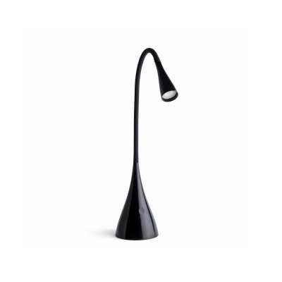 Lampe de table en aluminium LED intégré noir brillant LAFITTE