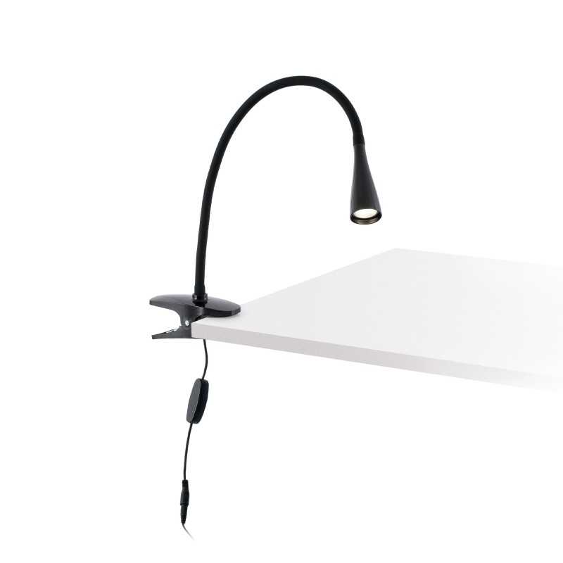 Lampe de table en polycarbonate LED intégré noir mat BONNAY