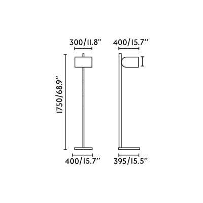 Lampe sur pied en aluminium E27 noir mat ERAGNY