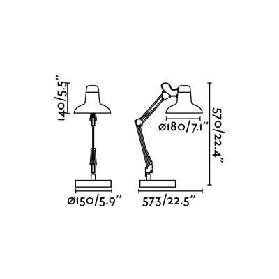 Lampe de table en acier E27 gris YVIERS