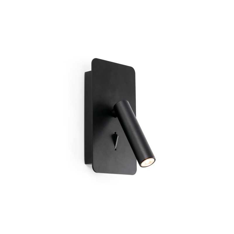 Lampe murale en aluminium LED intégré noir mat HILLION