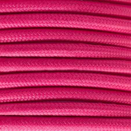 Câble textile décoratif homologué couleur fuchsia au mètre