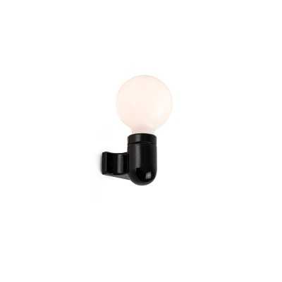 Lampe murale en céramique E27 noir brillant GISCARO