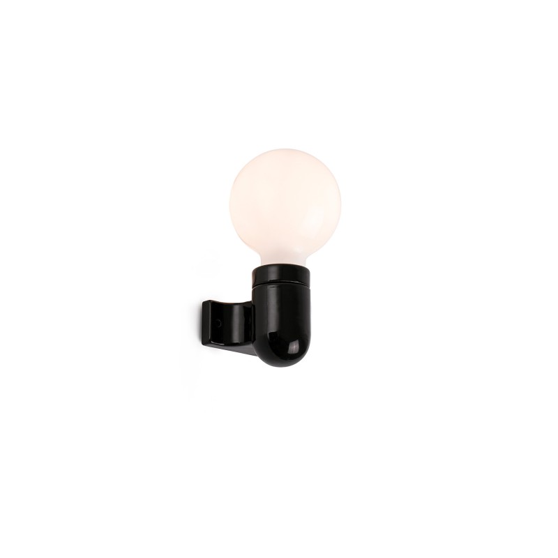 Lampe murale en céramique E27 noir brillant GISCARO