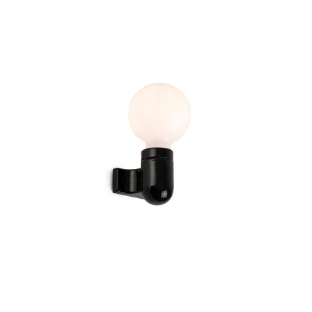 Lampe murale en céramique E27 noir brillant GISCARO