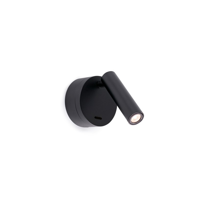 Lampe murale en acier LED intégré noir mat PIERRES