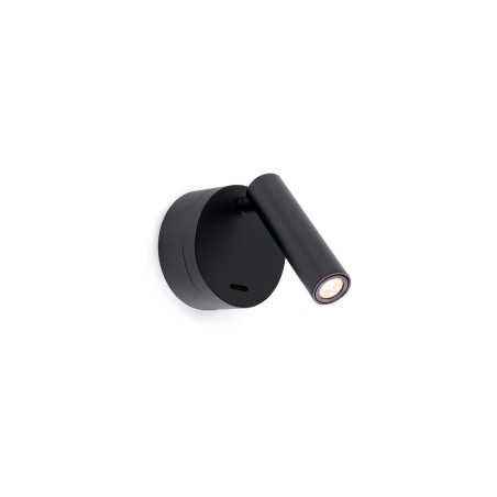 Lampe murale en acier LED intégré noir mat PIERRES