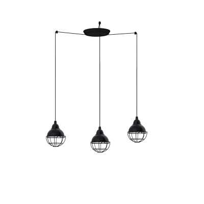 Lampe de plafond en acier E27 noir brillant DOLVING