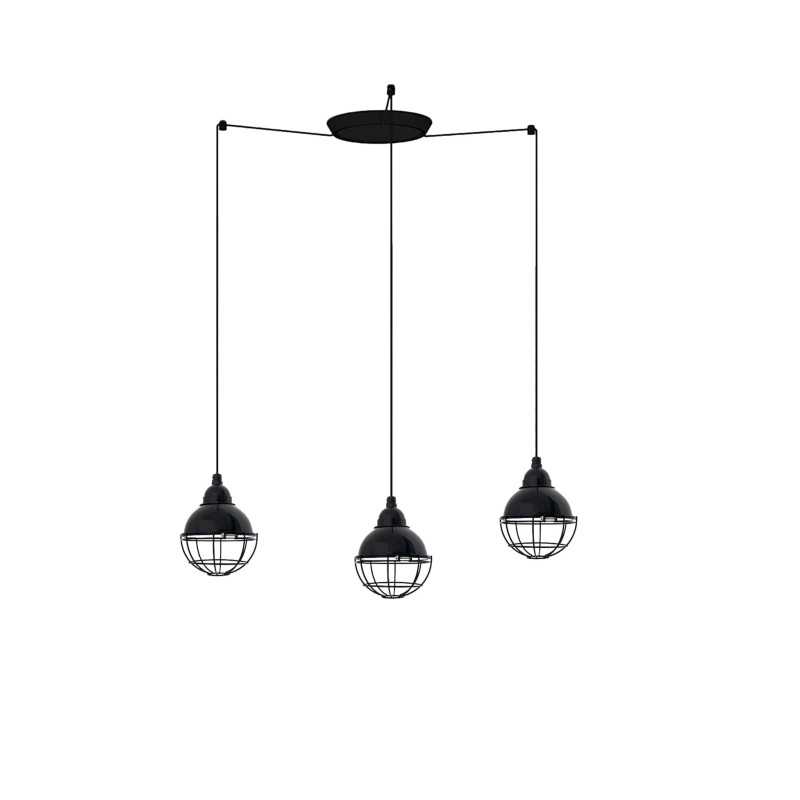 Lampe de plafond en acier E27 noir brillant DOLVING