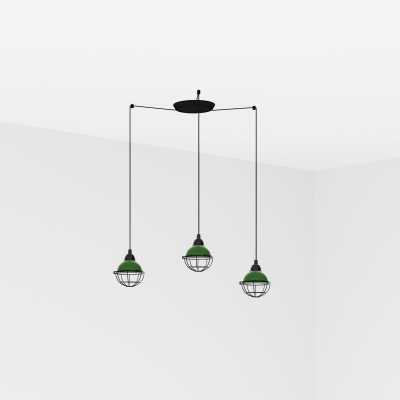 Lampe de plafond en acier E27 vert AYRENS