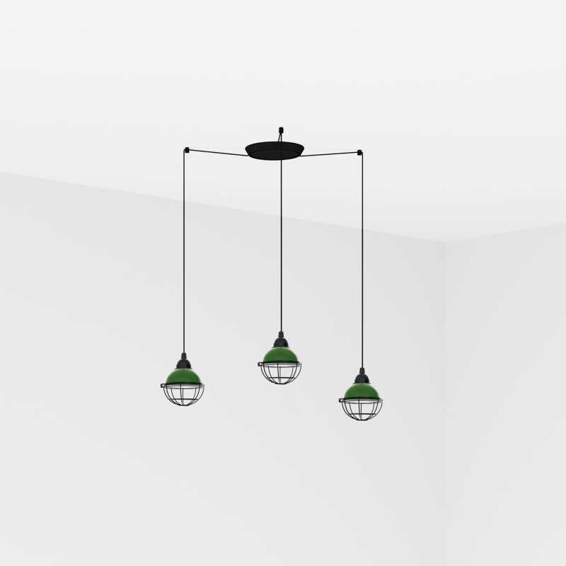 Lampe de plafond en acier E27 vert AYRENS