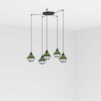 Lampe de plafond en acier E27 vert MEURES