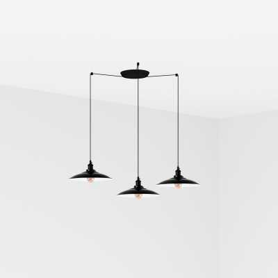 Lampe de plafond en acier E27 noir brillant VEZINS