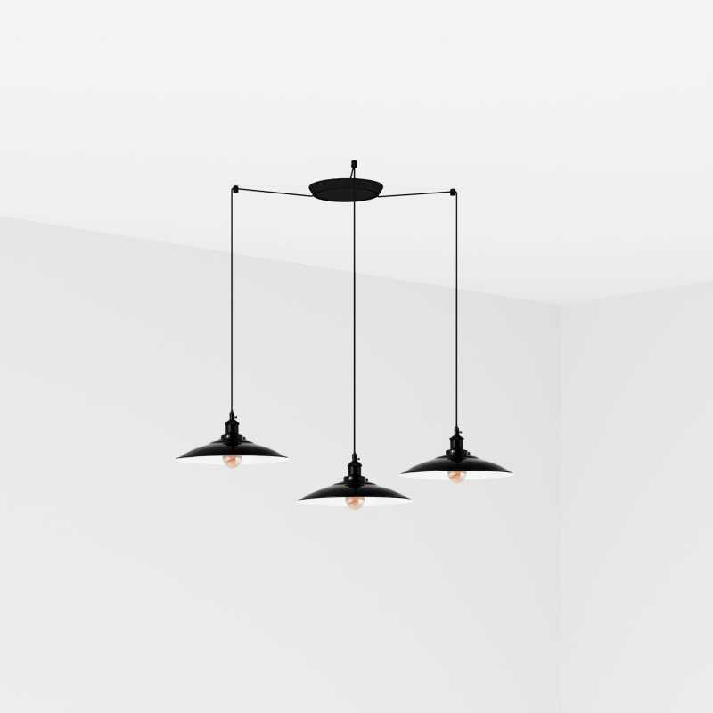 Lampe de plafond en acier E27 noir brillant VEZINS