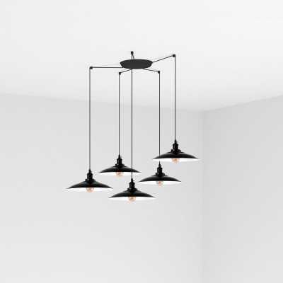 Lampe de plafond en acier E27 noir brillant ANNEUX