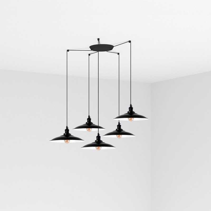 Lampe de plafond en acier E27 noir brillant ANNEUX
