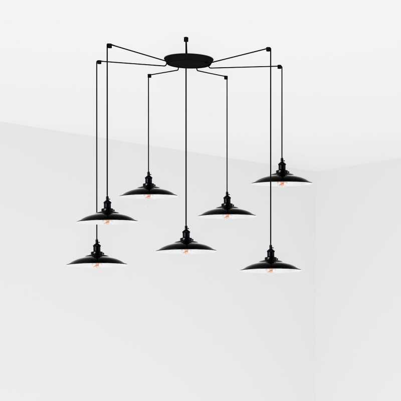 Lampe de plafond en acier E27 noir brillant PERTUS