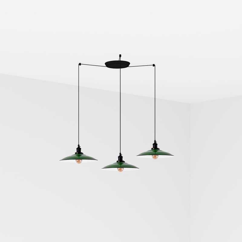 Lampe de plafond en acier E27 vert SEVRES