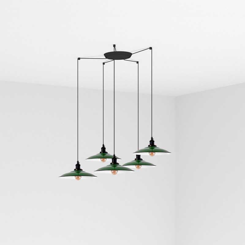 Lampe de plafond en acier E27 vert VAUMORT
