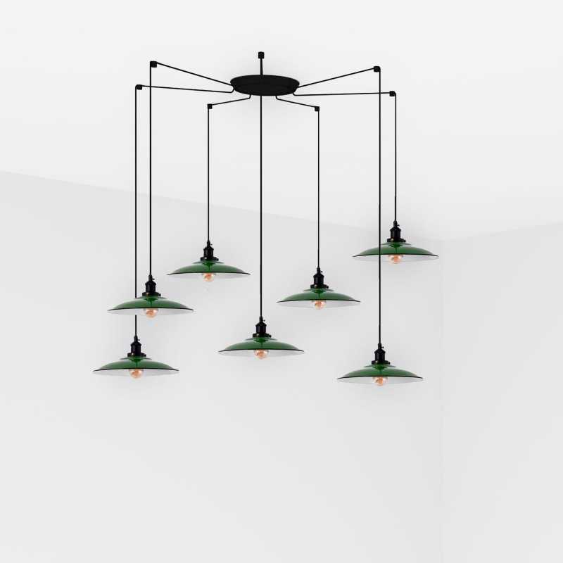 Lampe de plafond en acier E27 vert BLAISE